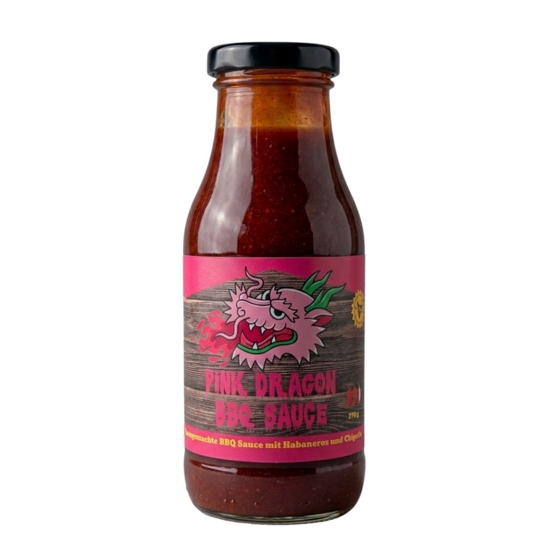 Pink Dragon – scharfe BBQ Sauce mit Habanero & Chipotle 270g